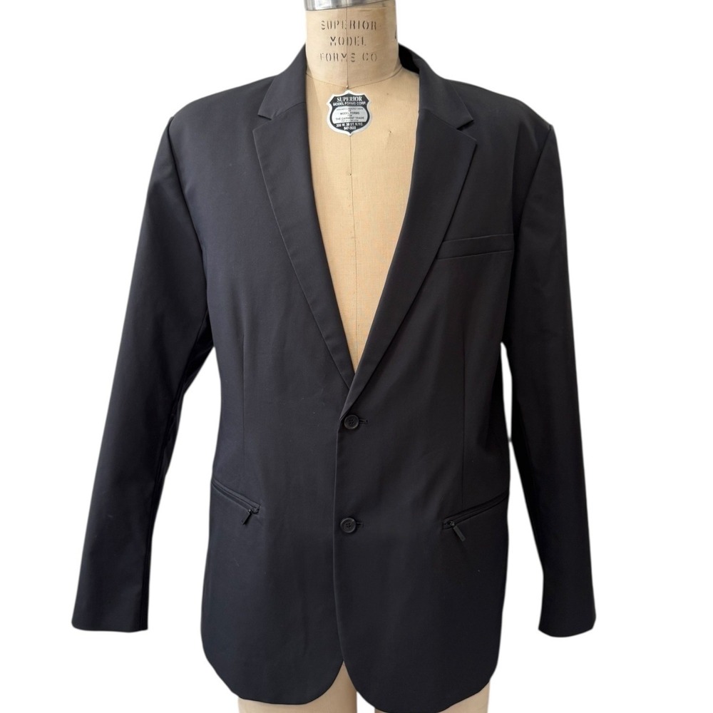 Kit and Ace Navigator Stretch Blazer 2.0 Mens XL Black Tailored Suit Jacket NEW